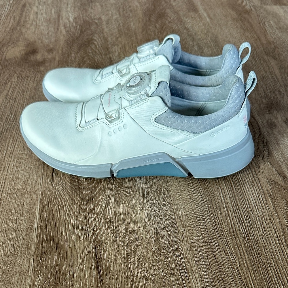 ECCO Women's BIOM H4 Spikeless Golf Shoes White & Grey Size 8-8.5 Waterproof - Picture 4 of 9